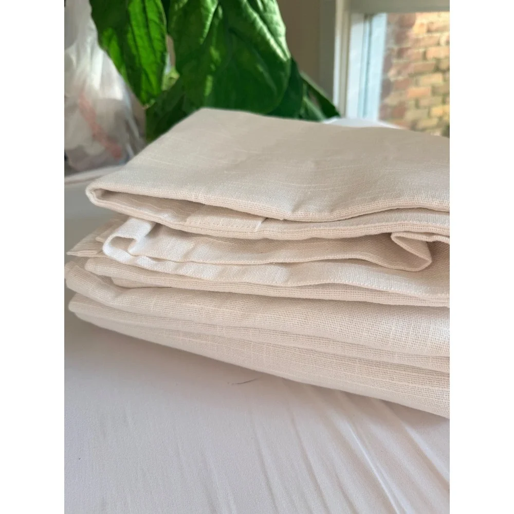 NWOT QUINCE White Slub Room Darkening Minimalist Boho Curtain 1 Panel 48X96 $70